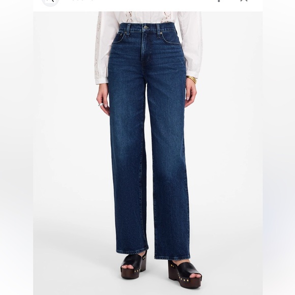 Madewell The Perfect Vintage Wide-Leg Jeans Women’s Size 32 Dark Wash - Picture 1 of 8